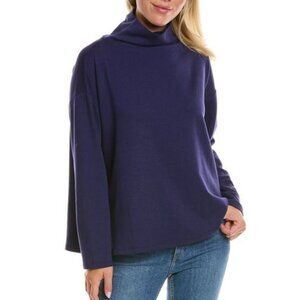 Eileen Fisher Funnel Neck Brushed Terry Box Top Quiet Luxury Women's XL NWT